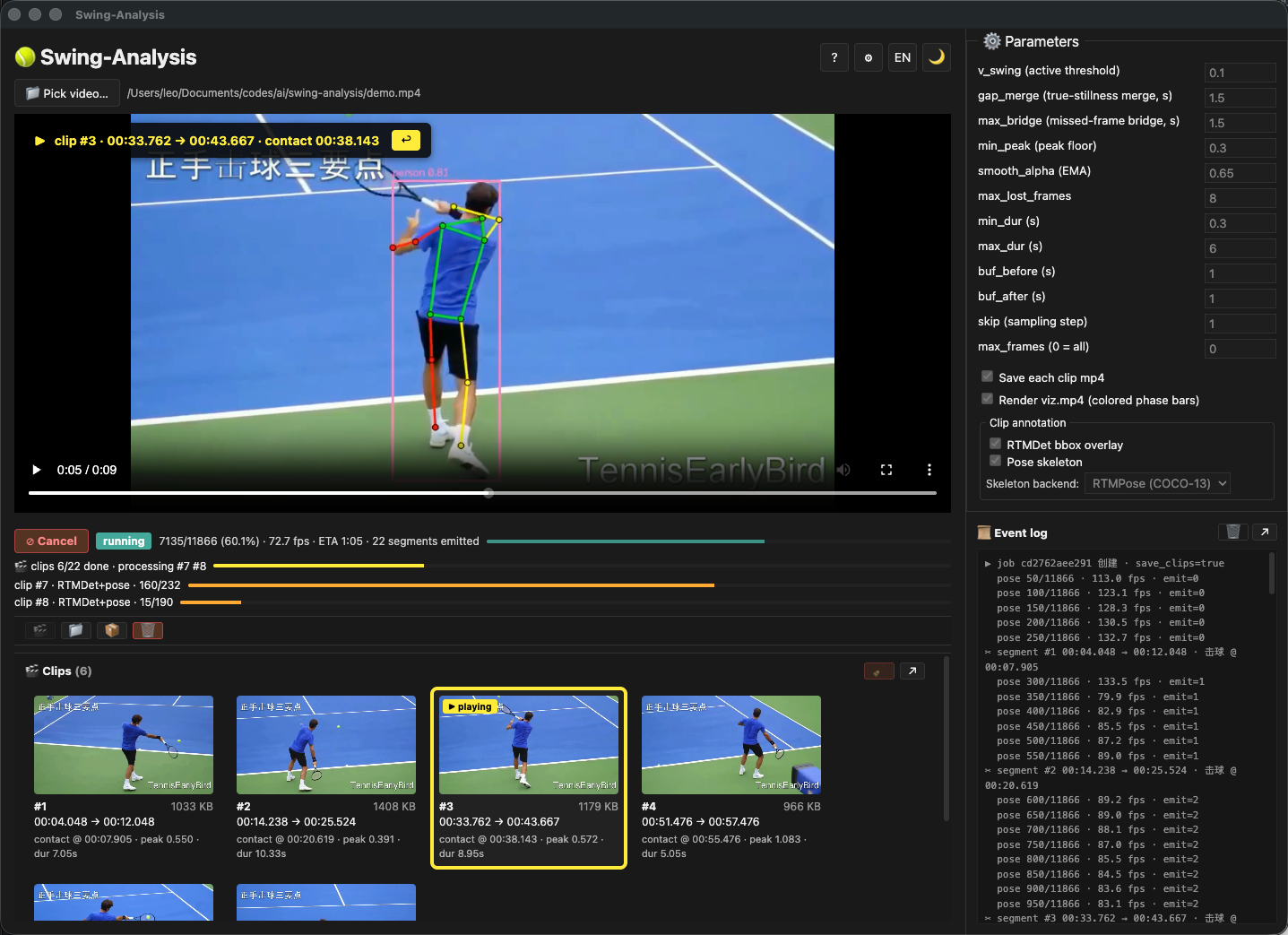 Clip playback preview